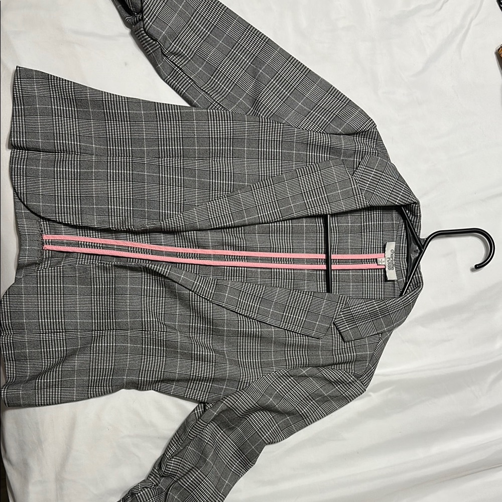 Charlotte Russe Gray Plaid Blazer
